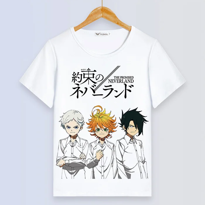 Футболка в стиле аниме «The Promised Neverland» для мужчин и женщин, футболка с коротким рукавом, Harajuku, летние хлопковые топы, уличная одежда для пар - Цвет: 4