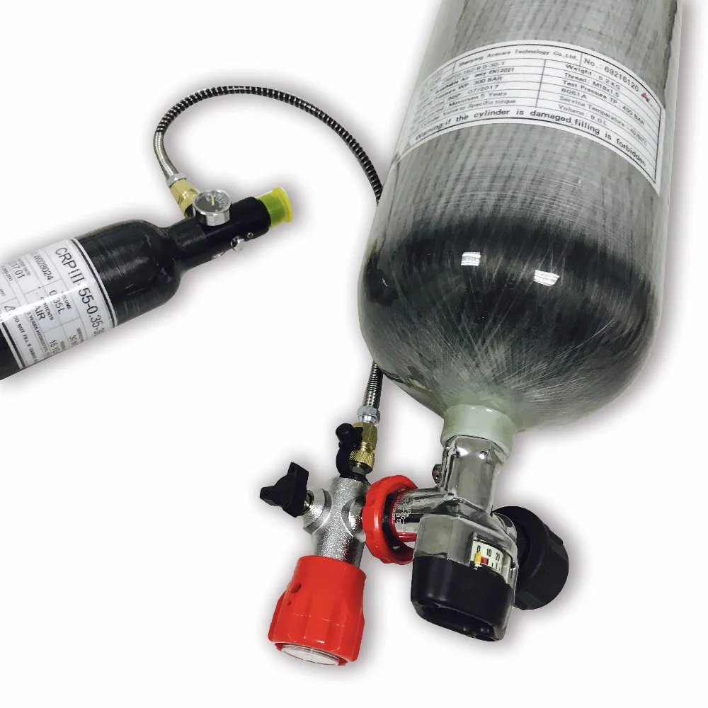 AC10920161035 9L 4500PSI hp углерода волокно цилиндр и 0.35L Пейнтбол Бак Клапан заполнить станции регулятор Дайвинг воздушный шар