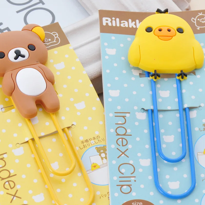 1 шт. милый мультфильм Kawaii Rilakkuma серия зажимы для закладок бумаг визитница