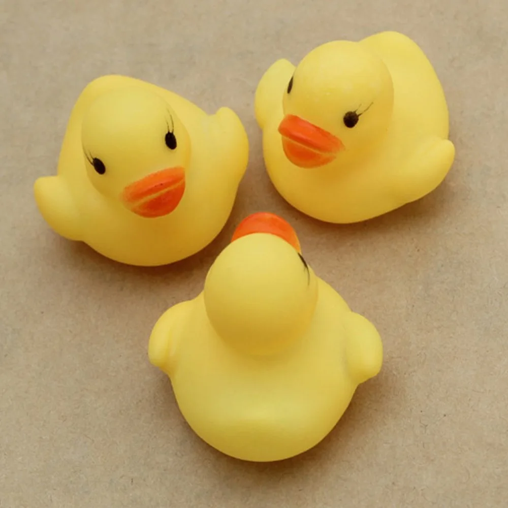 OCDAY 1 pc Squeaky Ducks Baby Bath Toys Kids children Game Toys Yellow Duck Duckie Taking Shower Water Toys Gift Drop shipping