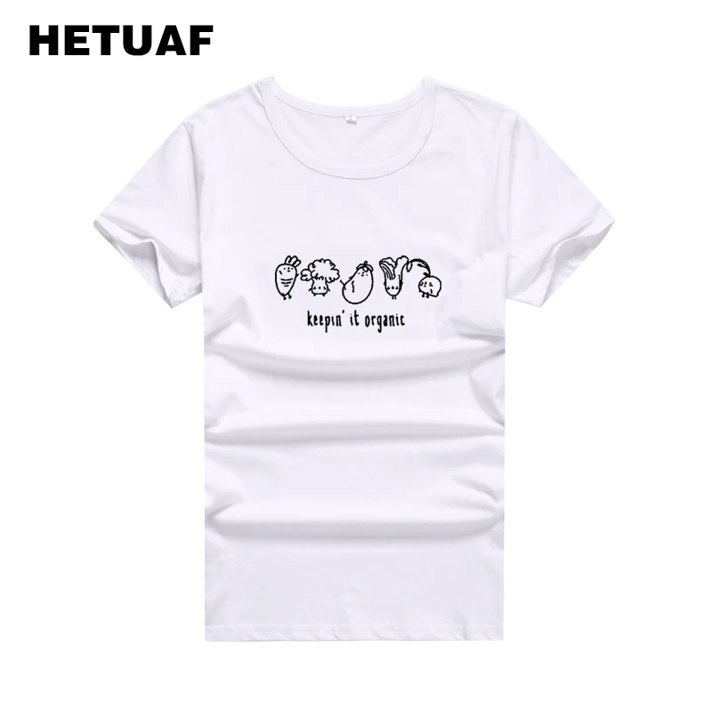Женская футболка HETUAF Keepin It с изображением органических овощей Милая в стиле