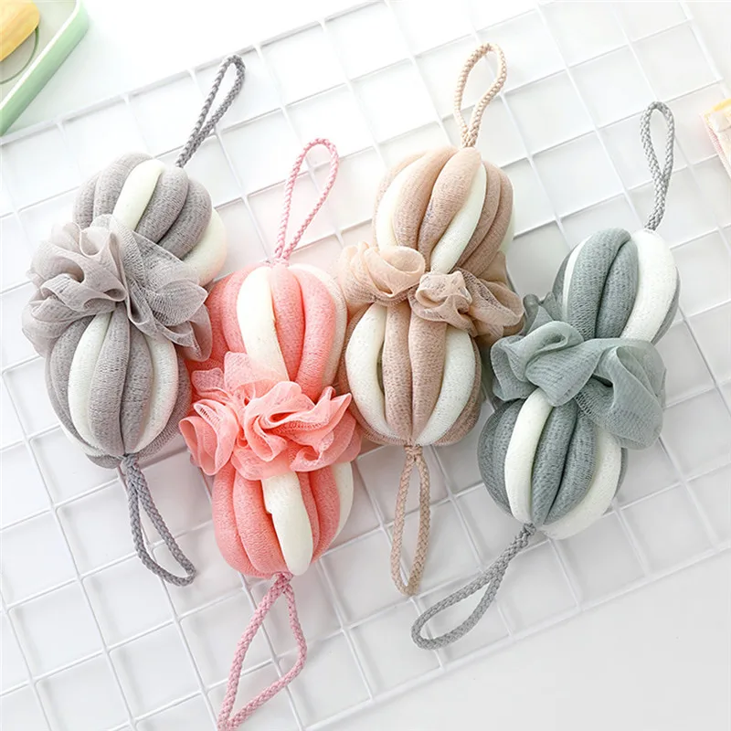 Губка для душа отшелушивающая сетчатая щетка губка чистые пузырьки сетка мягкий