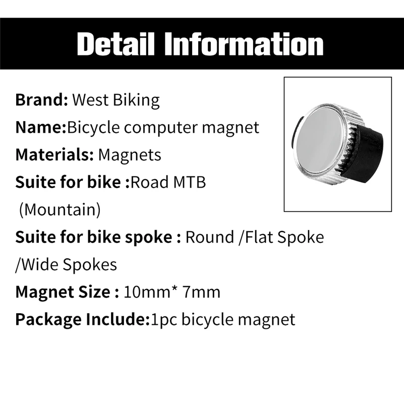 WEST BIKING компьютерный магнит для велосипеда спиц Спидометр Одометр запчасти циклинг Аксессуары Универсальный спиц колесо магнит