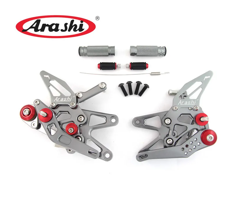 ARASHI CNC Регулируемые подножки для TRIUMPH DAYTONA 675 675R 2013- подножки Rider Rearset алюминий золото - Цвет: Gray