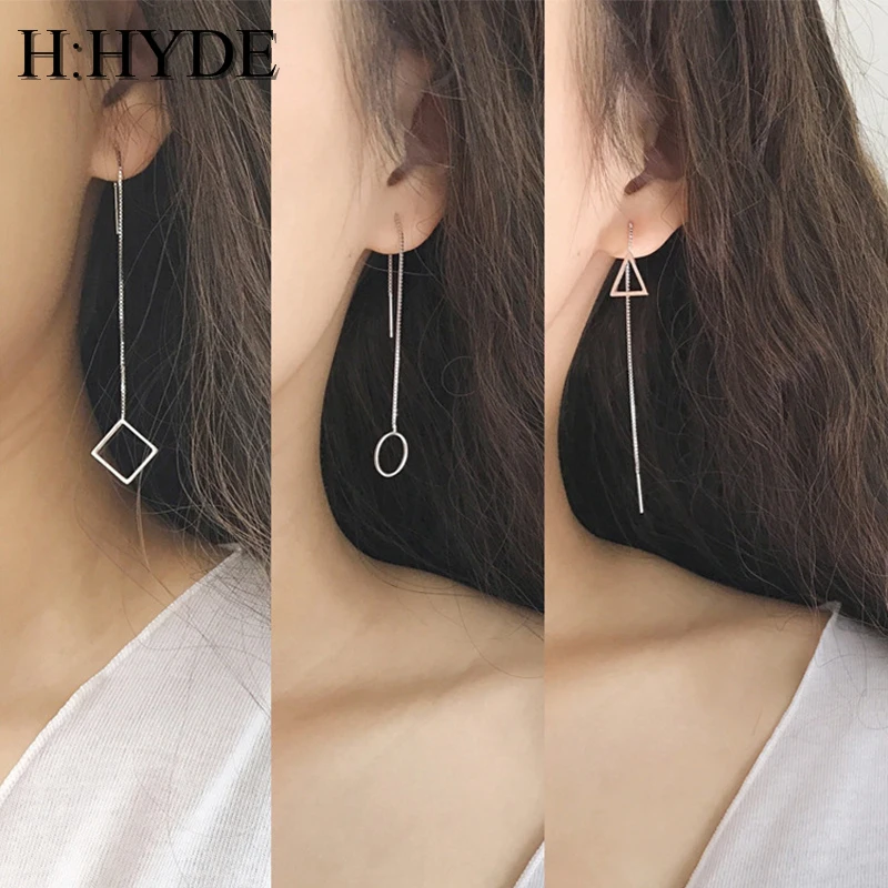 Женские серьги с кисточками H:HYDE геометрические цепочки сердечками длинные