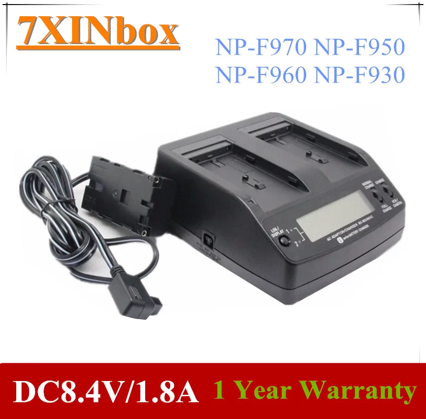 7XINbox двойное зарядное устройство для Sony F970 NP F950 F960 AC VQ1051D Handycam LCD