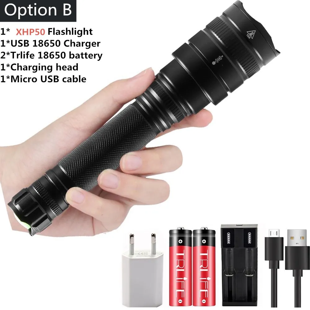 Option B Ультра яркий светодиодный вспышка светильник XHP70.2 ультра яркие красные/зеленые/Водонепроницаемый Linterna фонарик светодиодный фонарь XHP70 XHP50 светодиодный светильник 18650 лучший кемпинг на открытом воздухе - Испускаемый цвет: Option B