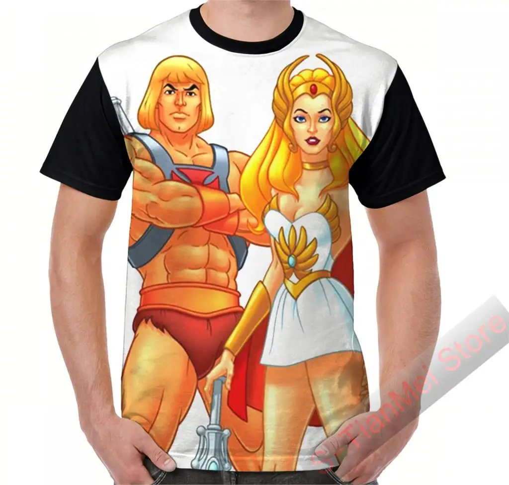 Летняя графическая футболка мужские топы футболки забавная женская с принтом He