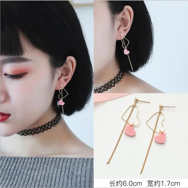 style-16 3# Новое поступление Япония и Южная Корея розовый акриловый кулон серьги, имитация жемчуга Xingyue сердце лук женские массивные серьги - Окраска металла: style-16