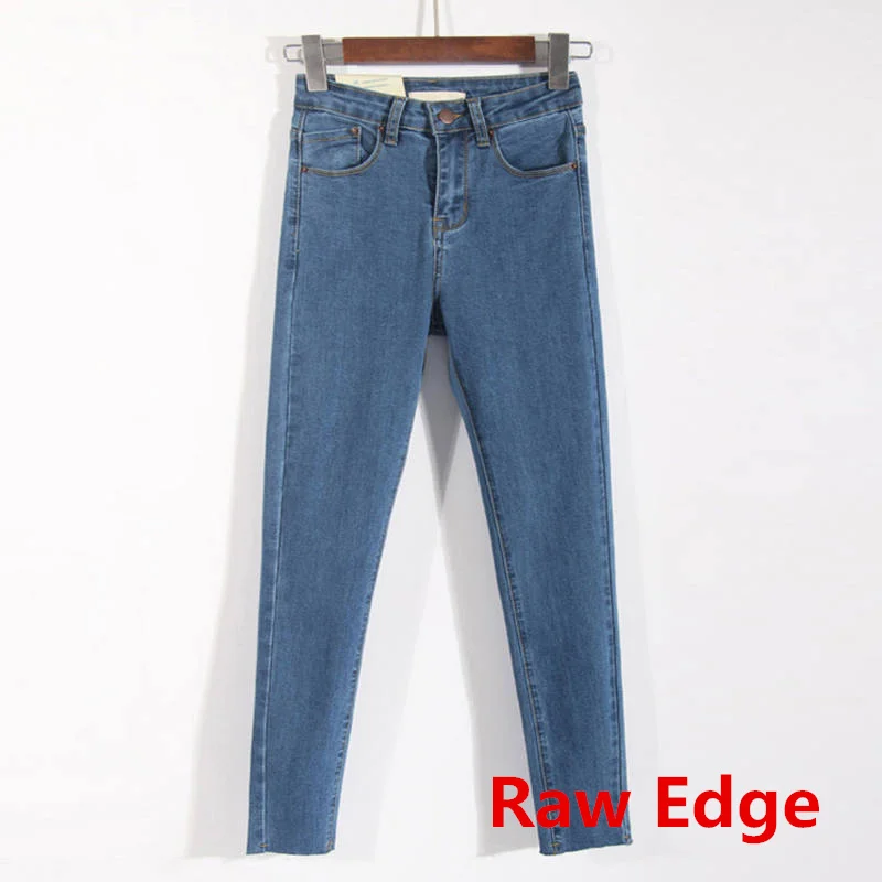 dark blue style 1 Повседневные женские Стрейчевые джинсы с высокой талией, потертые узкие джинсы, женские длинные узкие брюки, женские джинсы, C5566 - Цвет: dark blue style 1