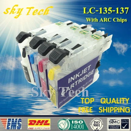 Пустой пополняемый картридж 4PK подходит для Brother LC135 LC137 J4410 J4510DW J4710DW J6520DW J6720DW J6920 с