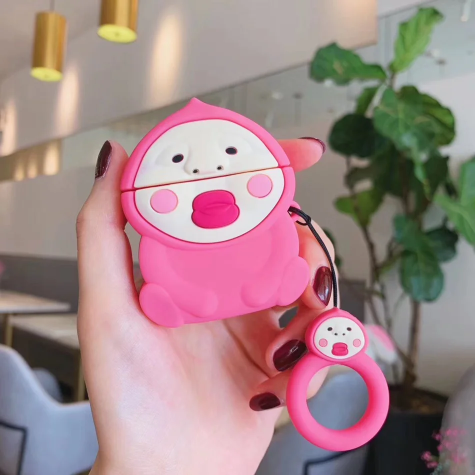 Hessy 3D Cute Earphone Case for Airpods Soft Silicone Duck Egg Protective Cover Apple 1 2 Earpods | Мобильные телефоны и