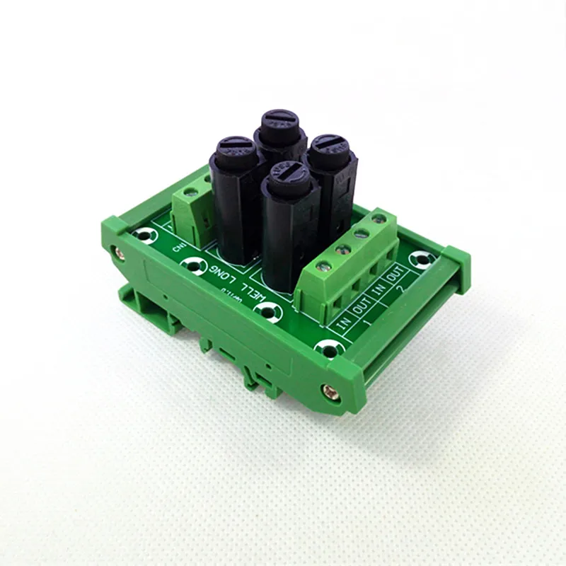 

Fuse Module,DIN Rail Mount 4 Channel Fuse Power Distribution Module Board.