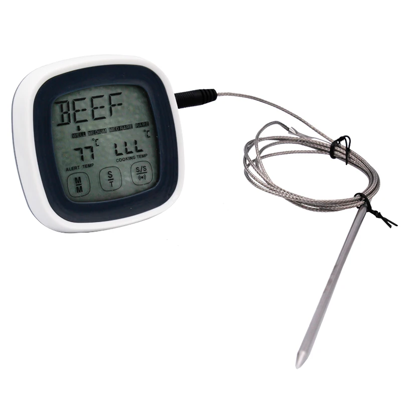 Touch Screen Digital Food Cooking Thermometer Timer Barbecue Alarm Meat BBQ Temperature Gauge With Probe 40%off | Инструменты
