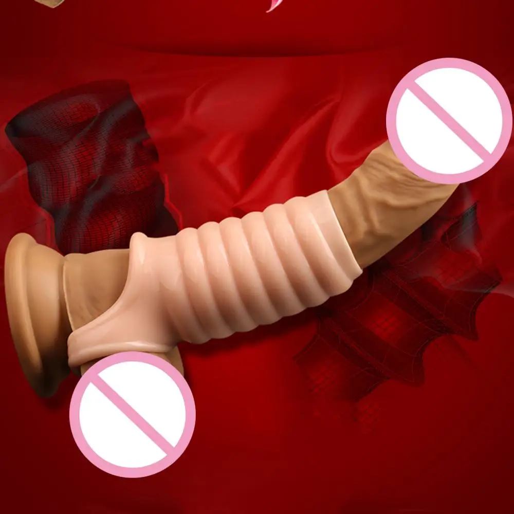 1 шт. кольца для задержки пениса с рукавом повторное использование презерватива