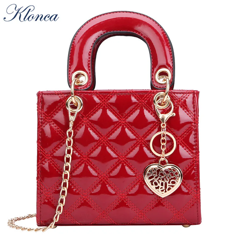 Klonca High Quality PU Leather Female Handbag Classic Diamond Lattice Women Shoulder Bag 2019 New Fashion Casual Bags | Багаж и сумки