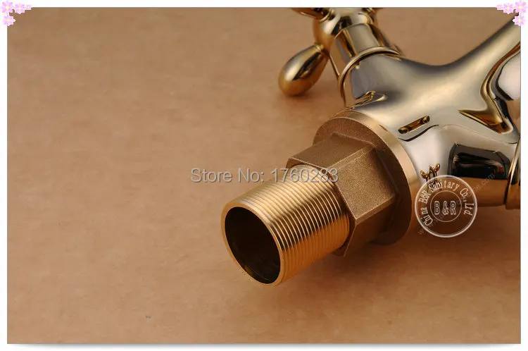 Freeshipping B&ampR Fashionable Tap Bathroom Gold Mixer Double handles Single hole Surface Mounted faucet BR-11109 tap glass bar si |