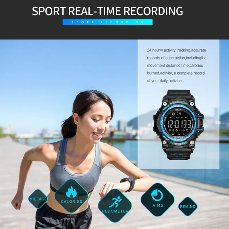 Цифровые часы для мужчин уличные светодиодный умный спортивный шагомер Bluetooth