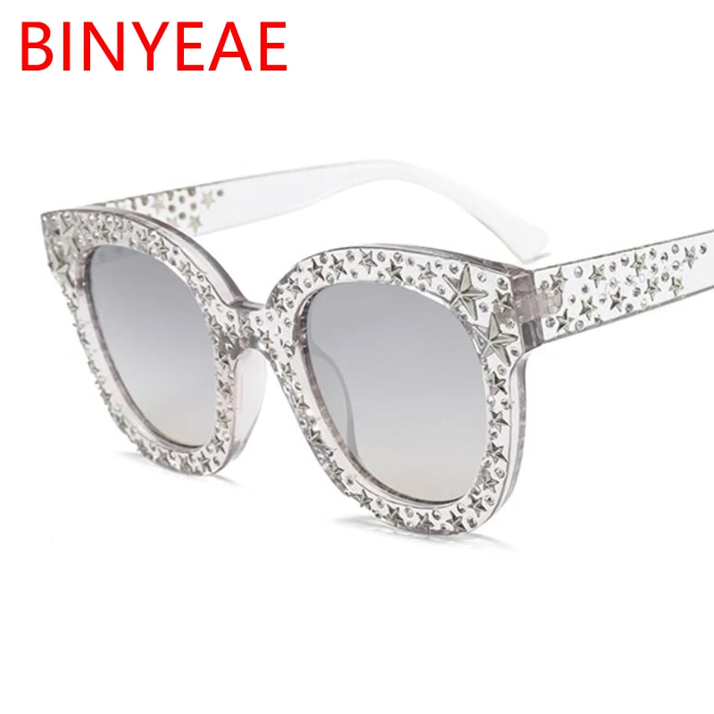 2020 Модные солнцезащитные очки со звездами женские Большие Квадратные