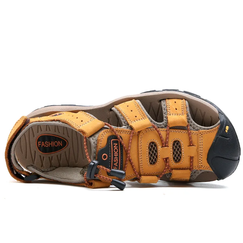 Сандалии VASTWAVE мужские из натуральной воловьей кожи повседневные пляжные тапочки