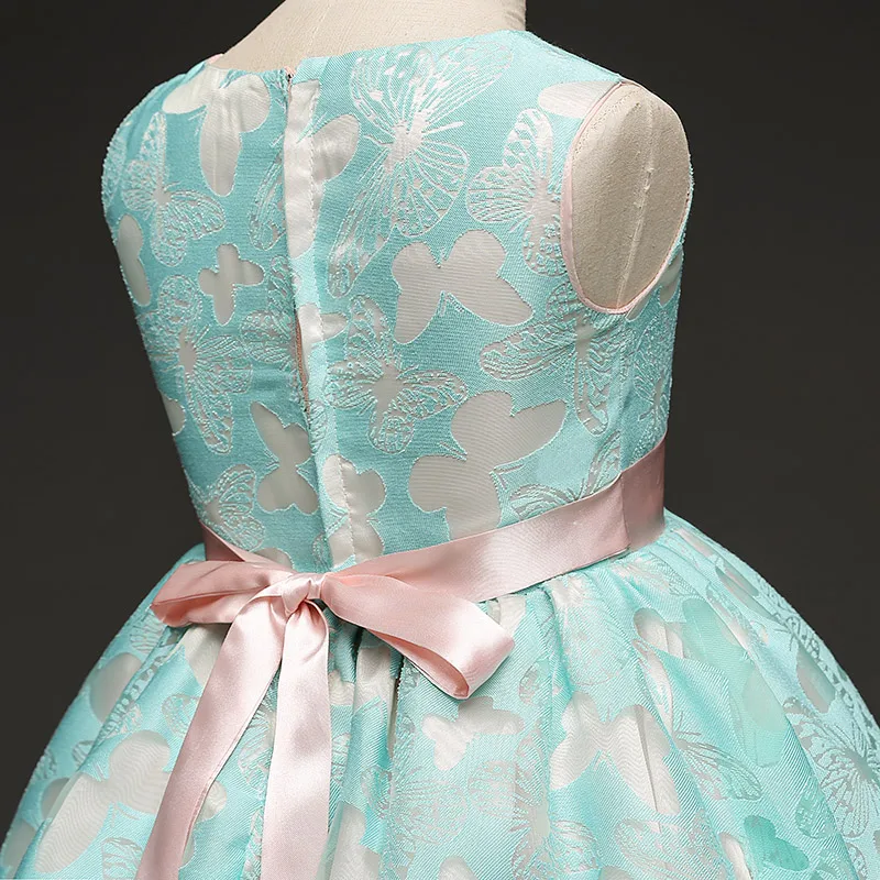 Платье для девочек нарядное свадебное платье с цветами и бабочками Праздничная