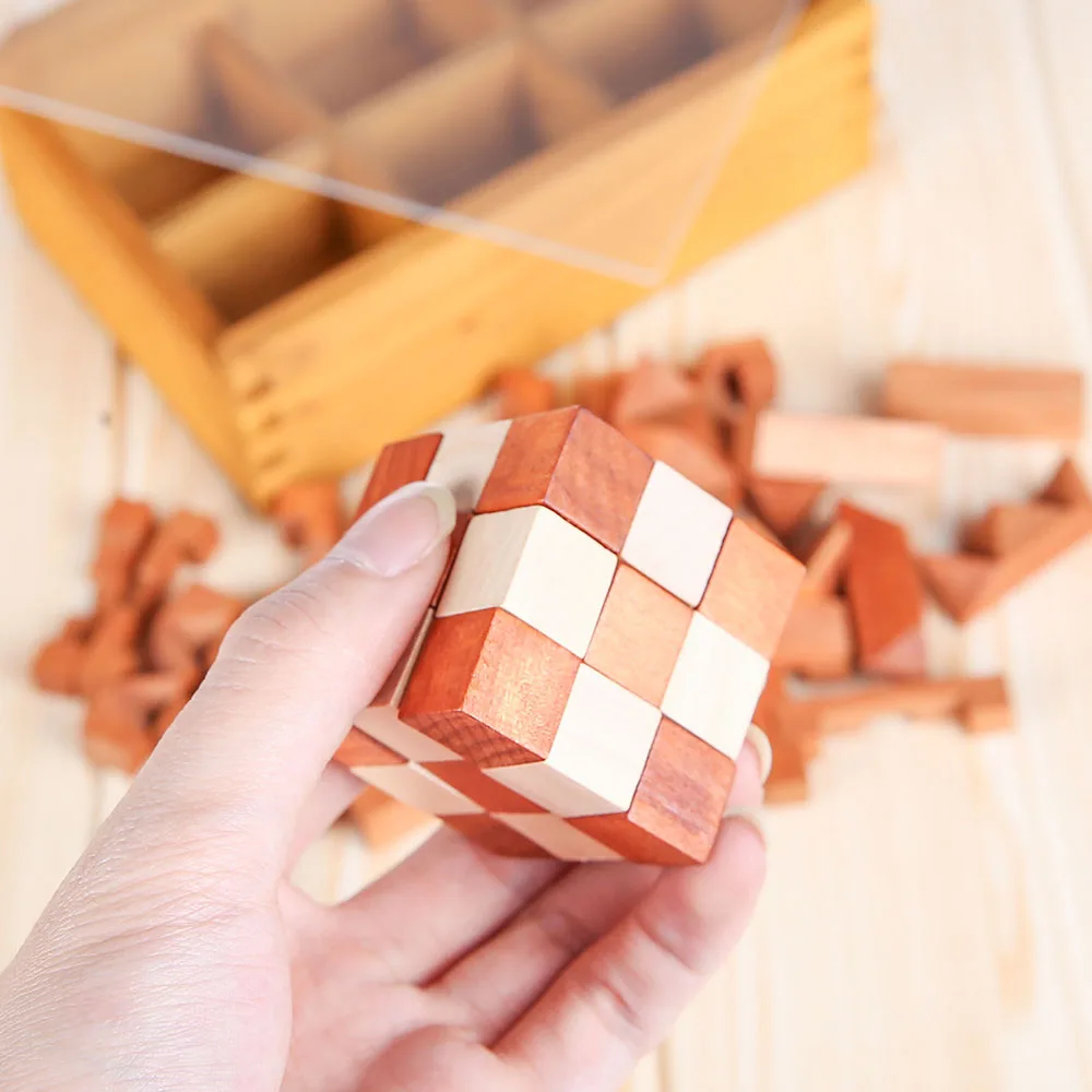 6 шт./компл. детские развивающие Обучающие деревянные игрушки 3D IQ brainteaser взрослые