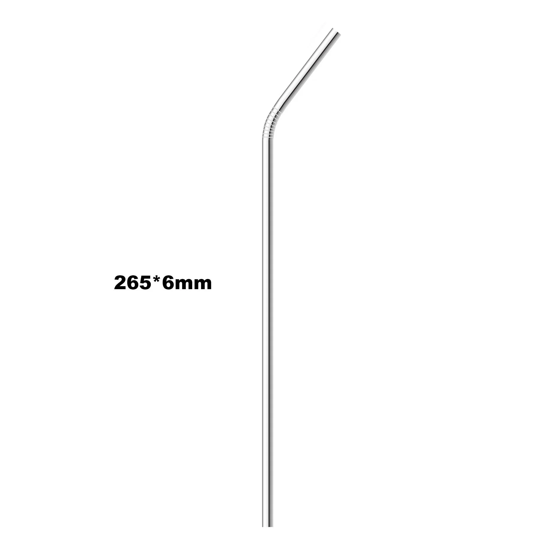 265mmx6mm Bend 160 мм короткое расширение 12 мм мин серебро многоразовые соломинки из нержавеющей стали металлические питьевые соломинки чистящее средство для сумок кисти рождественские бар Вечерние - Цвет: 265mmx6mm Bend