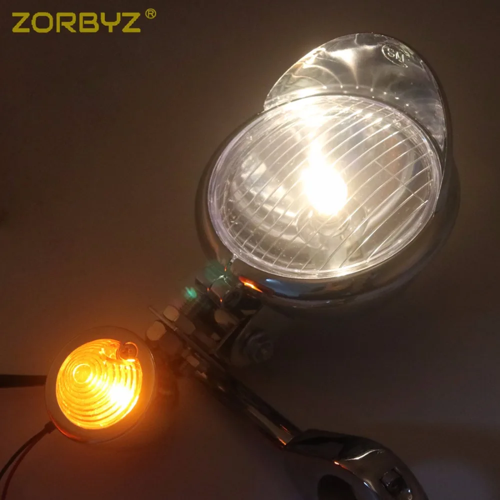 ZORBYZ Motorcycle 39mm Chrome Turn Signal Driving Spot Fog lights Bar Fork Bracket For Harley Touring Chopper Custom |