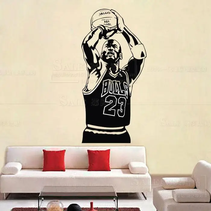

New design Michael Jordan Wall Sticker Vinyl DIY home decor Basketball Player