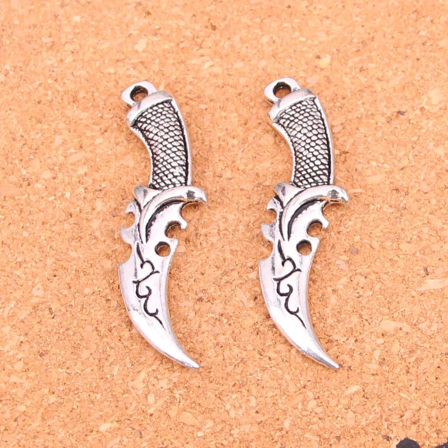 17Pcs Antique Silver Plated dagger Charms Diy Handmade Jewelry Findings Accessories 50*12mm | Украшения и аксессуары