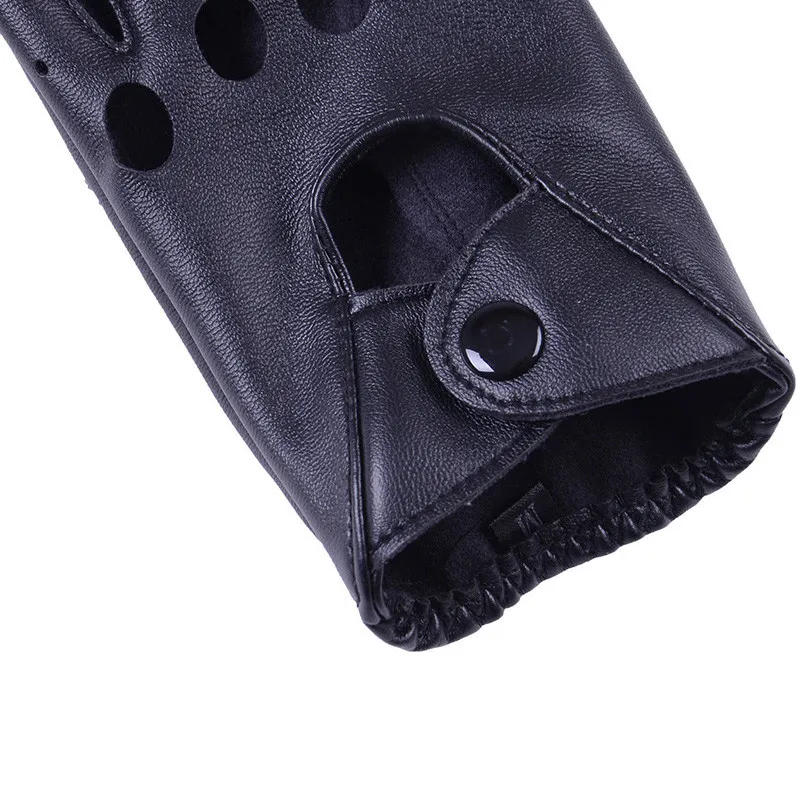 Горячая!!! вождения ИСКУССТВЕННАЯ Кожа Пальцев Перчатки Для Женщин Или Мужчин