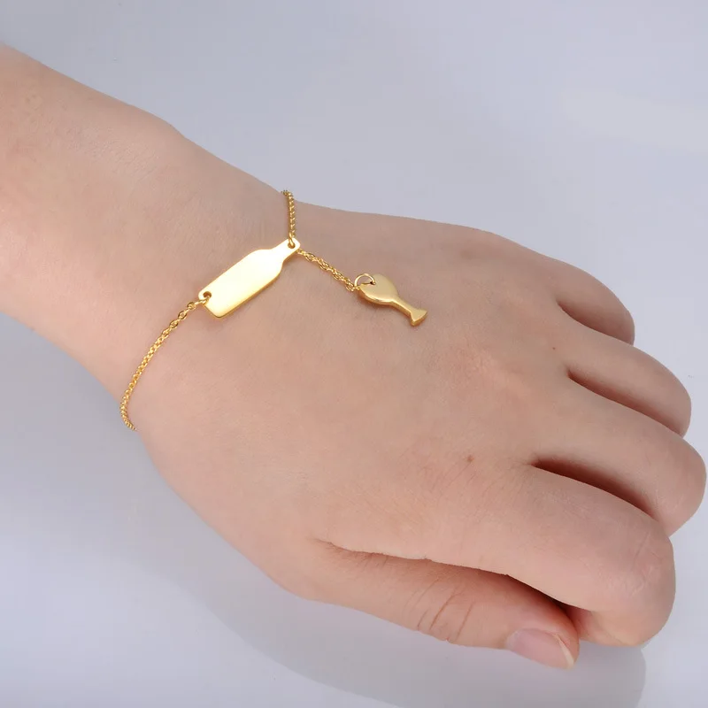 ARMNVNV 3 цвета 316L нержавеющая сталь вино чашки браслет бутылки вина стеклянные