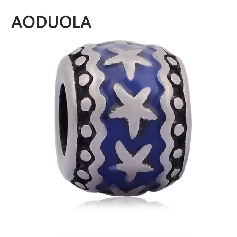 2 шт. в партии из нержавеющей стали синяя Эмаль Звезда бусина прокладка бисер