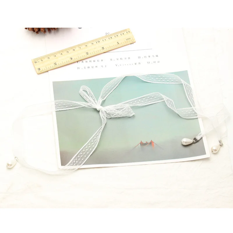 Кружевной Галстук чокер воротник креативный белый Япония и Южная Корея Лето