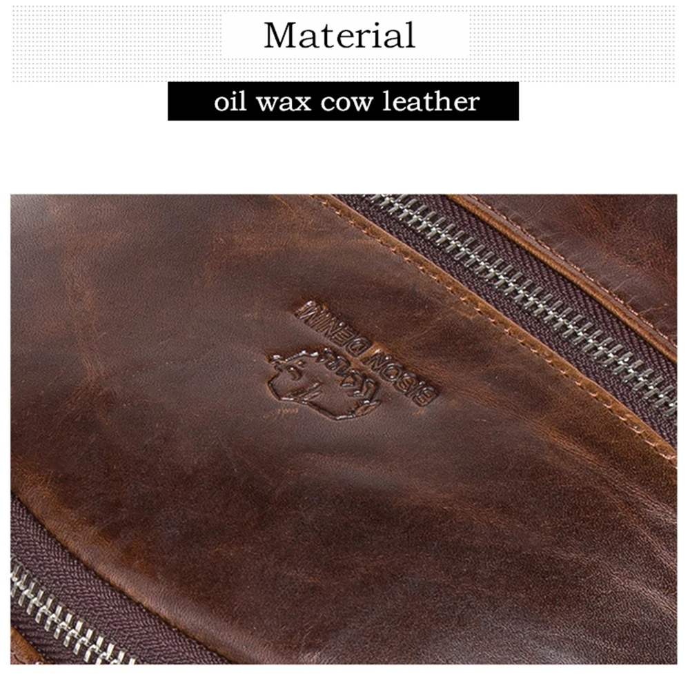 Мужская сумка мессенджер BISON DENIM черная Повседневная через плечо из натуральной