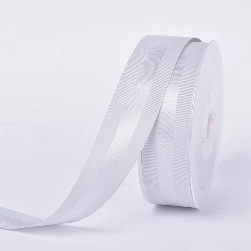 Атласная лента YAMA Grosgrain Edge 9 16 25 38 мм 100 ярдов и 3/" 5/8" " 1,5" дюймов для платья «сделай сам» бант для волос вечерние ленты для свадьбы - Цвет: shell grey 007