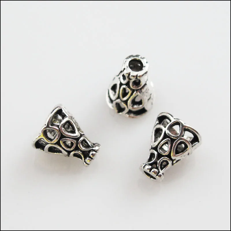 60 шт. Тибетский серебристый цвет полые Динамик конец биссерных колпачков ремесла