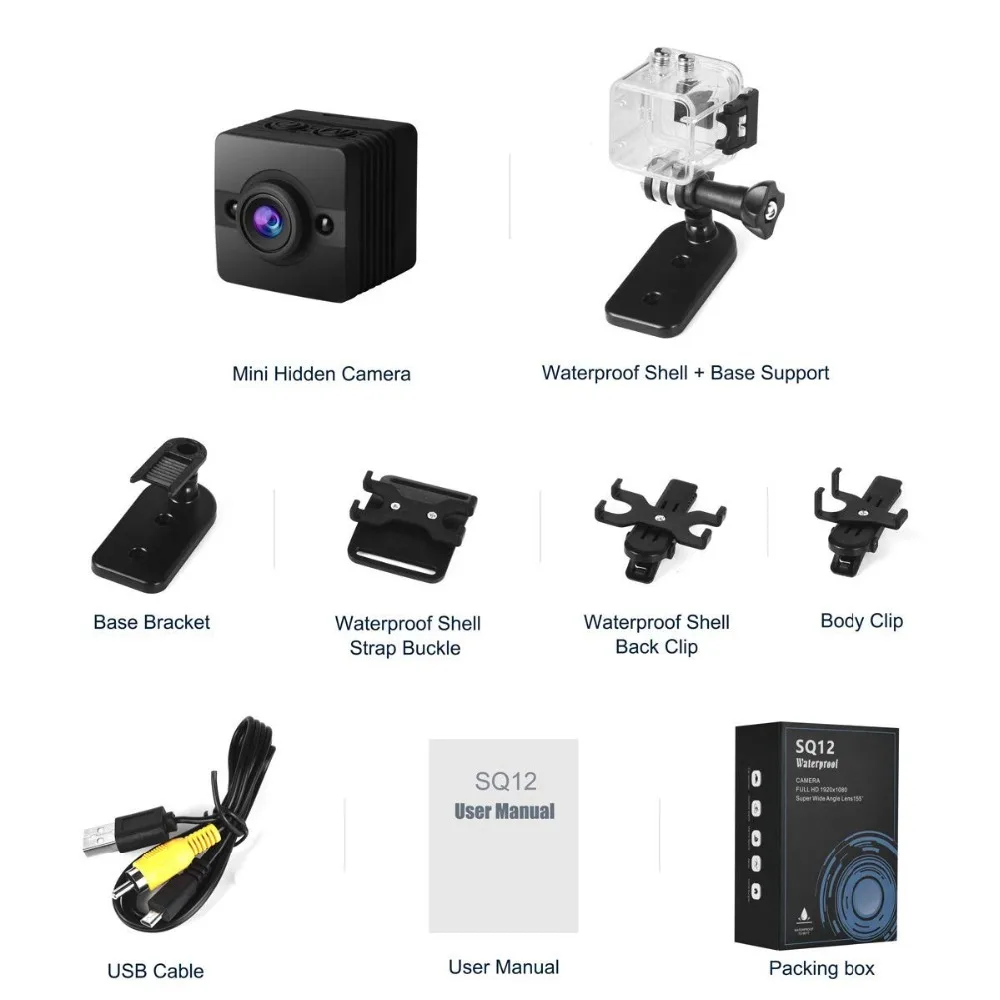 SQ12 мини камера Full HD 1080p секретная ИК ночного видения Мини DVR цифровой небольшой