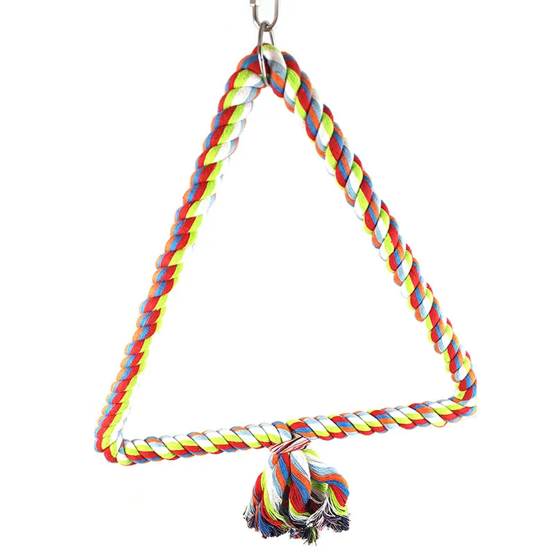 Разноцветные хлопковые нити птица perched скалолазание honing игрушка хлопковая