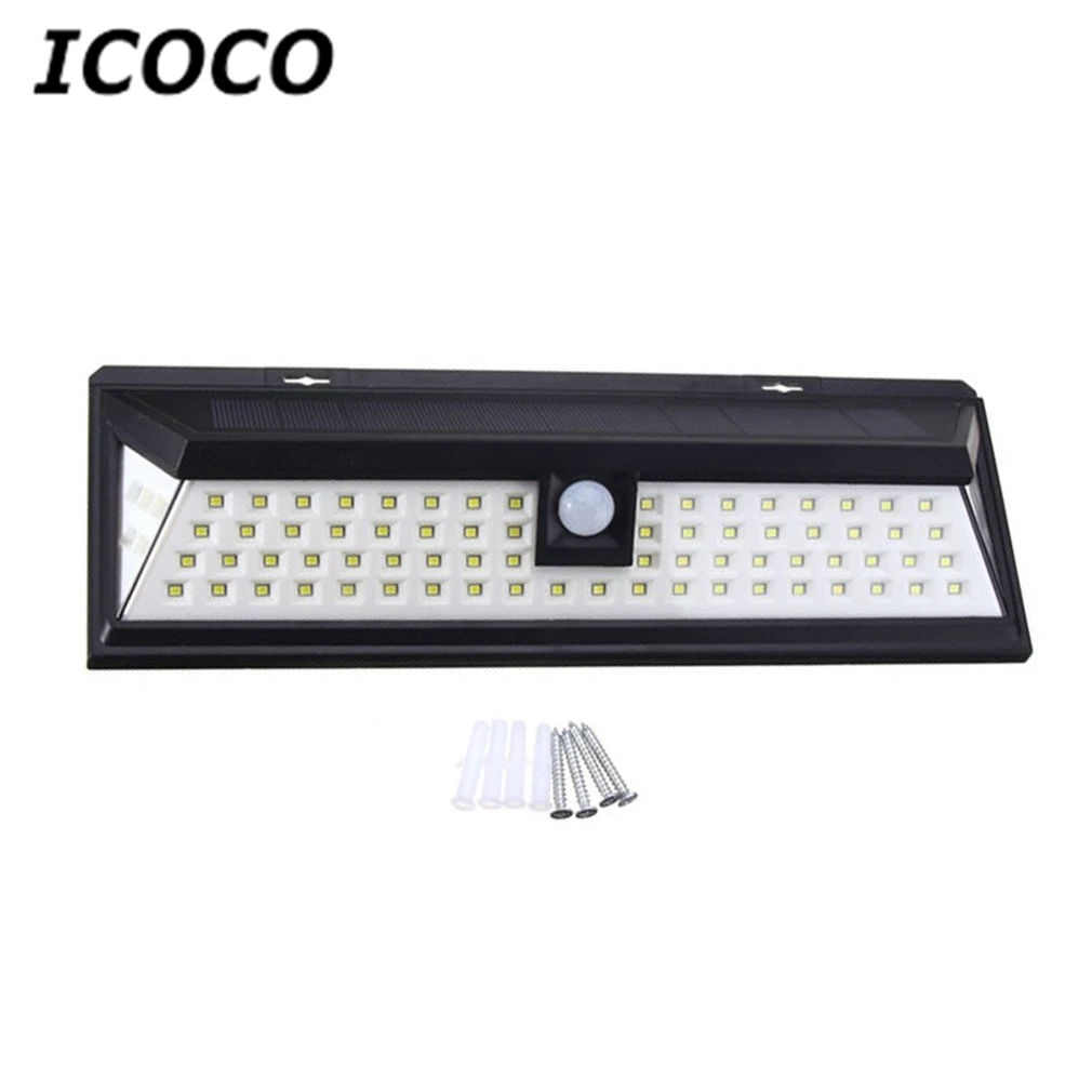 ICOCO водонепроницаемый 80 LED Солнечный свет безопасности датчик движения Наружное
