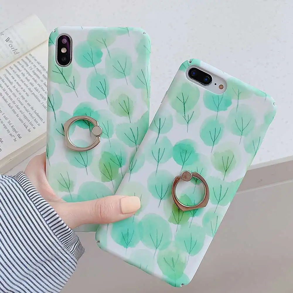 Твердый пластиковый чехол Boucho Ring Grip для iphone 8 7 6 6s plus Xs max XR X Винтажный
