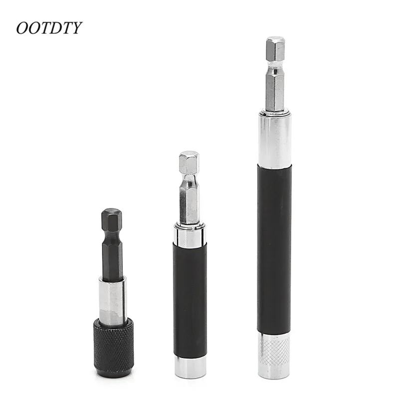 OOTDTY 3 шт. 1/4 дюйма с шестигранной головкой Bit Tip Holder гибкий удлинитель отвертка бит 60/80/120 мм телескопическая шатун со стороны