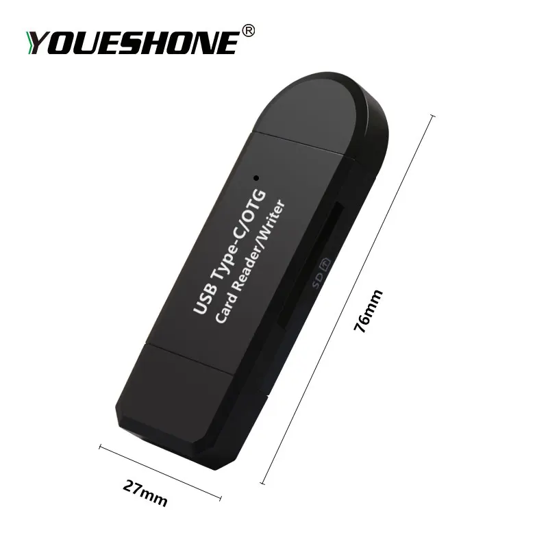 

Type C & micro USB & USB 3 In 1 OTG Card Reader High-speed USB2.0 Universal OTG TF/SD for Android Computer Extension Headers