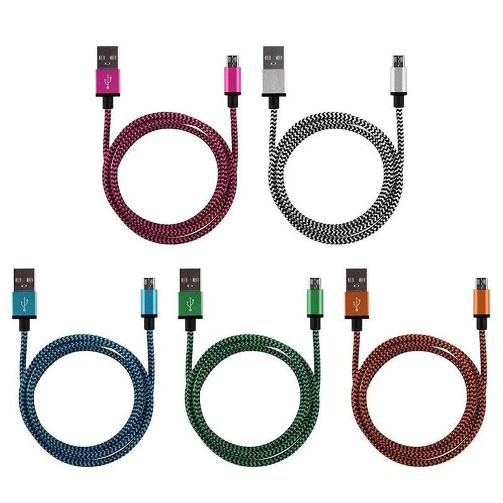 2A Micro USB кабель для зарядного устройства 1 м Плетеный алюминиевый передачи данных