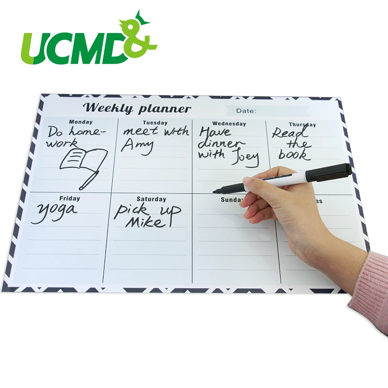 Гибкий еженедельник список дел белая доска календарь стираемая для рисования