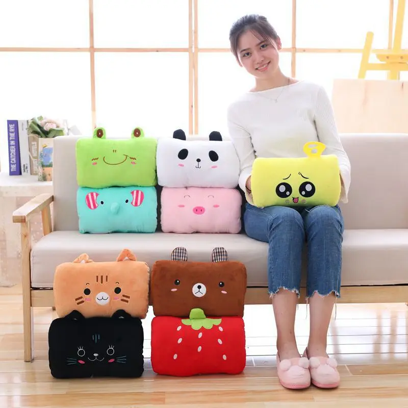 

2020 Sell Like Hot Cakes 30CM*25CM Plush Cartoon Animal Warm Hands Back Cushion USB Fever Hand Warmer Pillow Holiday Gifts