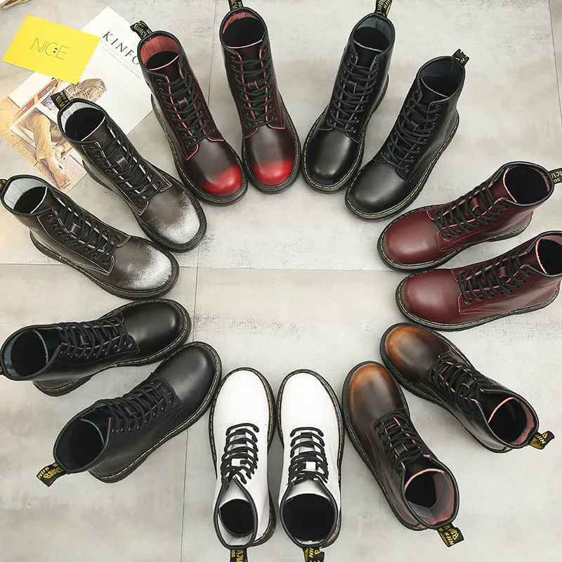 Новинка 2020 года Женская обувь Ботинки из искусственной кожи Зимние ботинки