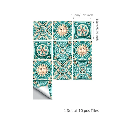 15x15cm 3D Itely Majolica плитка наклейка обои самоклеющиеся мебель для ванной комнаты водонепроницаемый кухня легко чистить наклейки s домашний декор - Цвет: 15x15cm