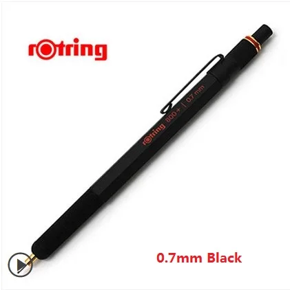 Rotring 800+ металлический механический карандаш 0,5/0,7 мм черный/серебристый Многофункциональный конденсатор ручки ручка, стилус, карандаш для рисования - Цвет: 0.7mm black