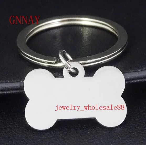 GNAYY Jewelry Lot 5pcs Polished Stainless Steel Large Dog Tag dog bone Keychain Pendant accessories Key Chains rings for men | Украшения и
